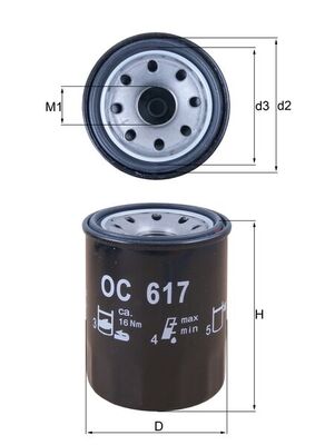 Filtro olio - OC 617 MAHLE