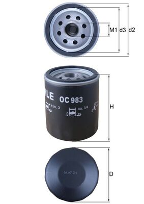 Oil Filter - OC 983 MAHLE