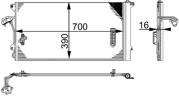 Condenser, air conditioning - AC 659 000S MAHLE