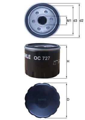 Filtro olio - OC 727 MAHLE