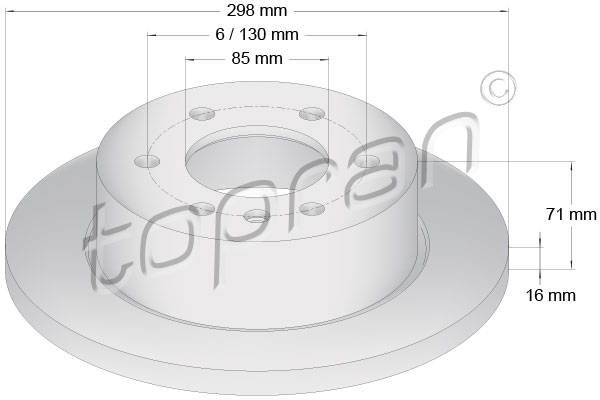 Brake Disc - 111 654 TOPRAN