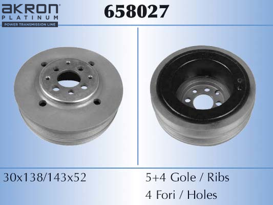 Belt Pulley, crankshaft - 658027 AKRON-MALÒ