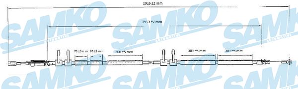 Cable, parking brake - C0989B SAMKO