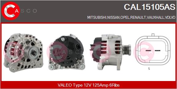 Alternatore - CAL15105AS CASCO