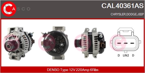 Alternator - CAL40361AS CASCO