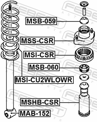 Spacer Bush, shock absorber - MSB-059 FEBEST