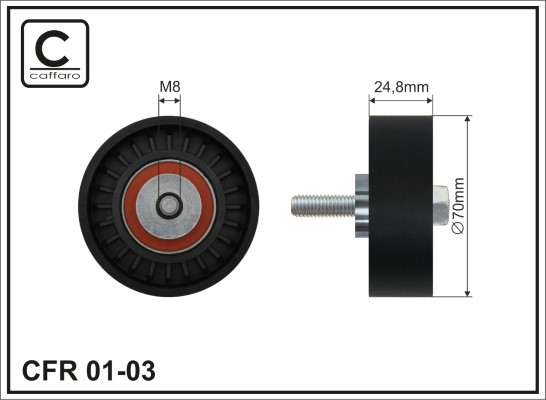 kreipiantysis skriemulys, V formos rumbuotas diržas - 01-03 CAFFARO