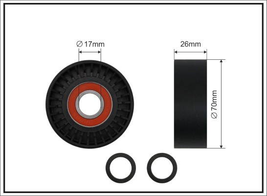 Tensioner Pulley, V-ribbed belt - 01-85 CAFFARO