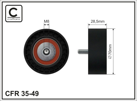 Rullo tenditore, Cinghia Poly-V - 35-49 CAFFARO