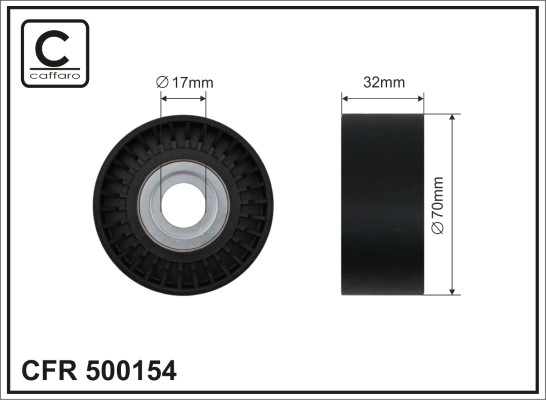 Tensioner Pulley, V-ribbed belt - 500154 CAFFARO