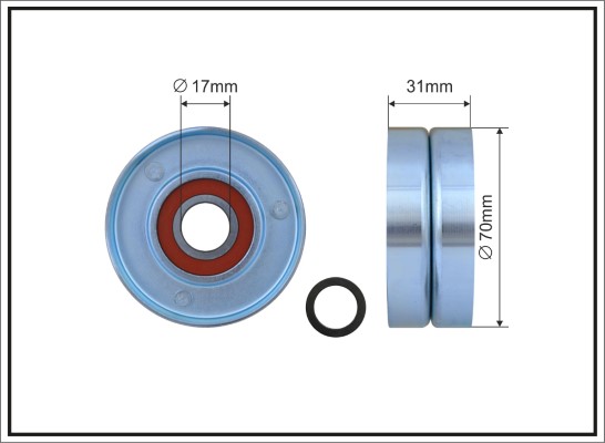 Tensioner Pulley, V-ribbed belt - 500155 CAFFARO
