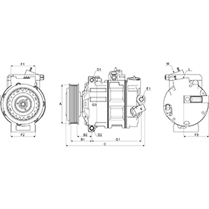 Compressor, air conditioning - 241384 HC-Cargo