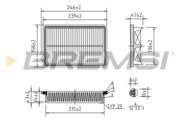Air Filter - FA1053 BREMSI