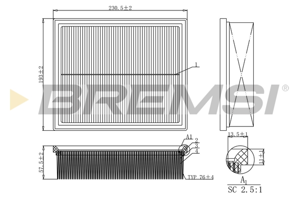 oro filtras - FA1153 BREMSI