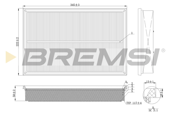 Air Filter - FA2138 BREMSI