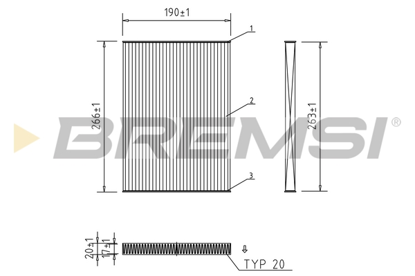 Filtro, Aria abitacolo - FC0076A BREMSI