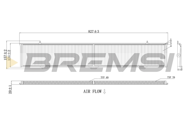 Filter, interior air - FC0085C BREMSI