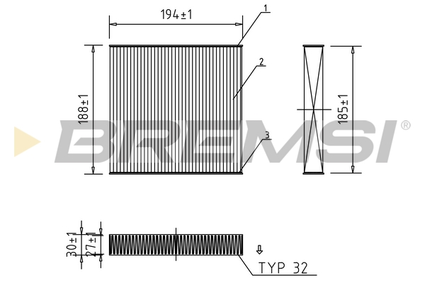 Filter, interior air - FC0171 BREMSI
