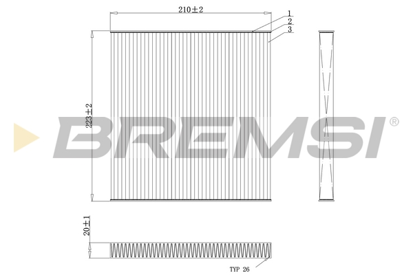 filtras, salono oras - FC0445C BREMSI