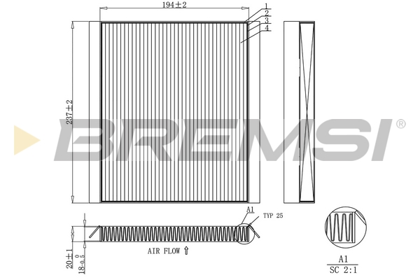 Filter, interior air - FC0453C BREMSI