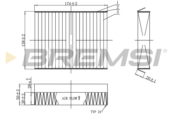 Filter, interior air - FC0490C BREMSI