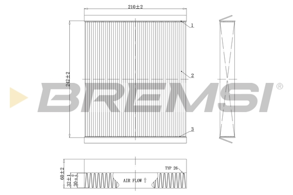 Filter, interior air - FC0501C BREMSI