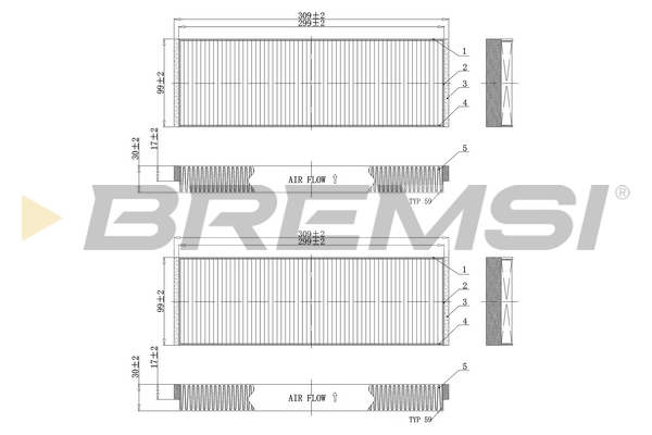 Filter, interior air - FC0851 BREMSI