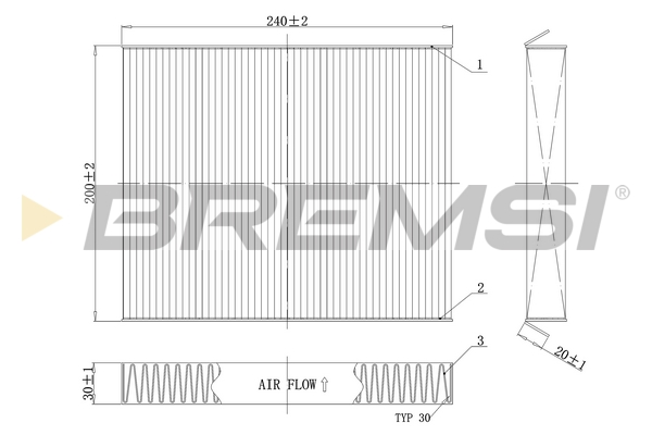 Filter, interior air - FC0854C BREMSI