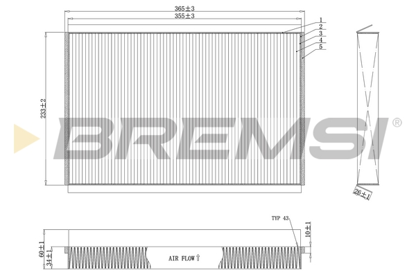 Filter, interior air - FC0857C BREMSI