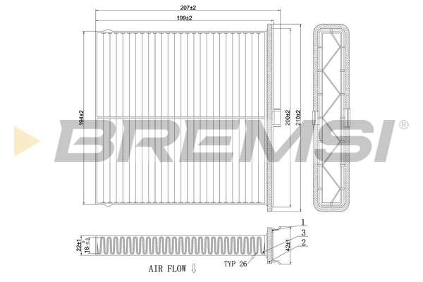 filtras, salono oras - FC0896 BREMSI