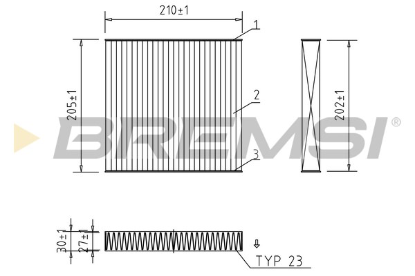 Filter, interior air - FC0899C BREMSI