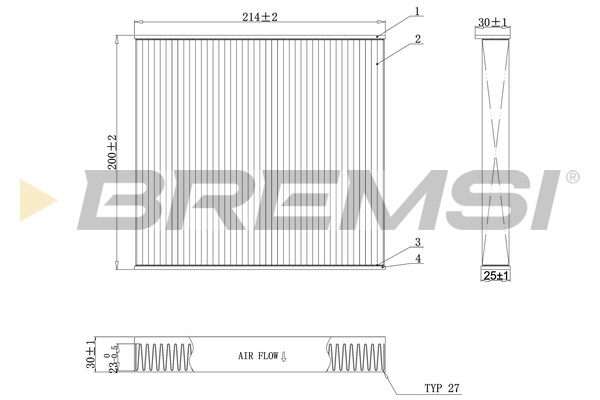 Filter, interior air - FC0905C BREMSI