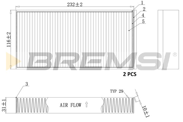 Filter, interior air - FC0914C BREMSI