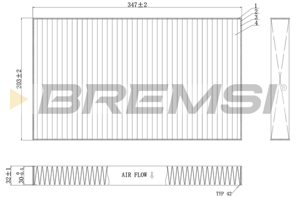 Filter, interior air - FC0954C BREMSI