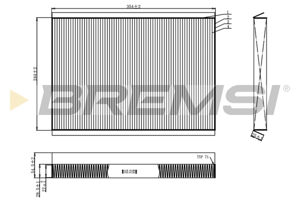 filtras, salono oras - FC0962 BREMSI