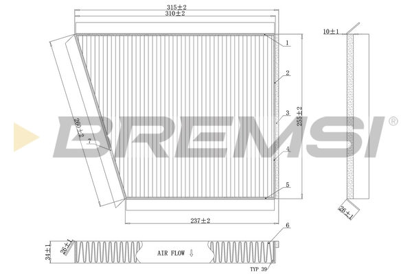 filtras, salono oras - FC0991C BREMSI