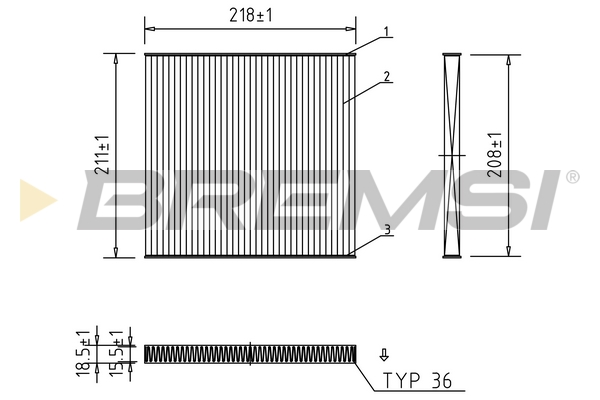 Filter, interior air - FC1328 BREMSI