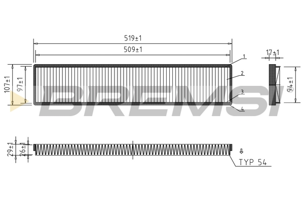 Filter, interior air - FC1535C BREMSI