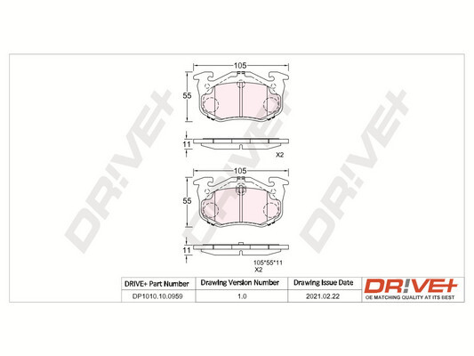 Brake Pad Set, disc brake - DP1010.10.0959 Dr!ve+