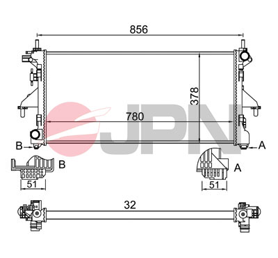 Radiator, engine cooling - 60C9019-JPN JPN